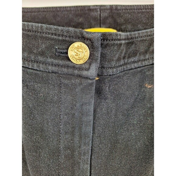 St John Jeans Black Straight Leg High Rise Stretch Designer Size 10 - Picture 3 of 8